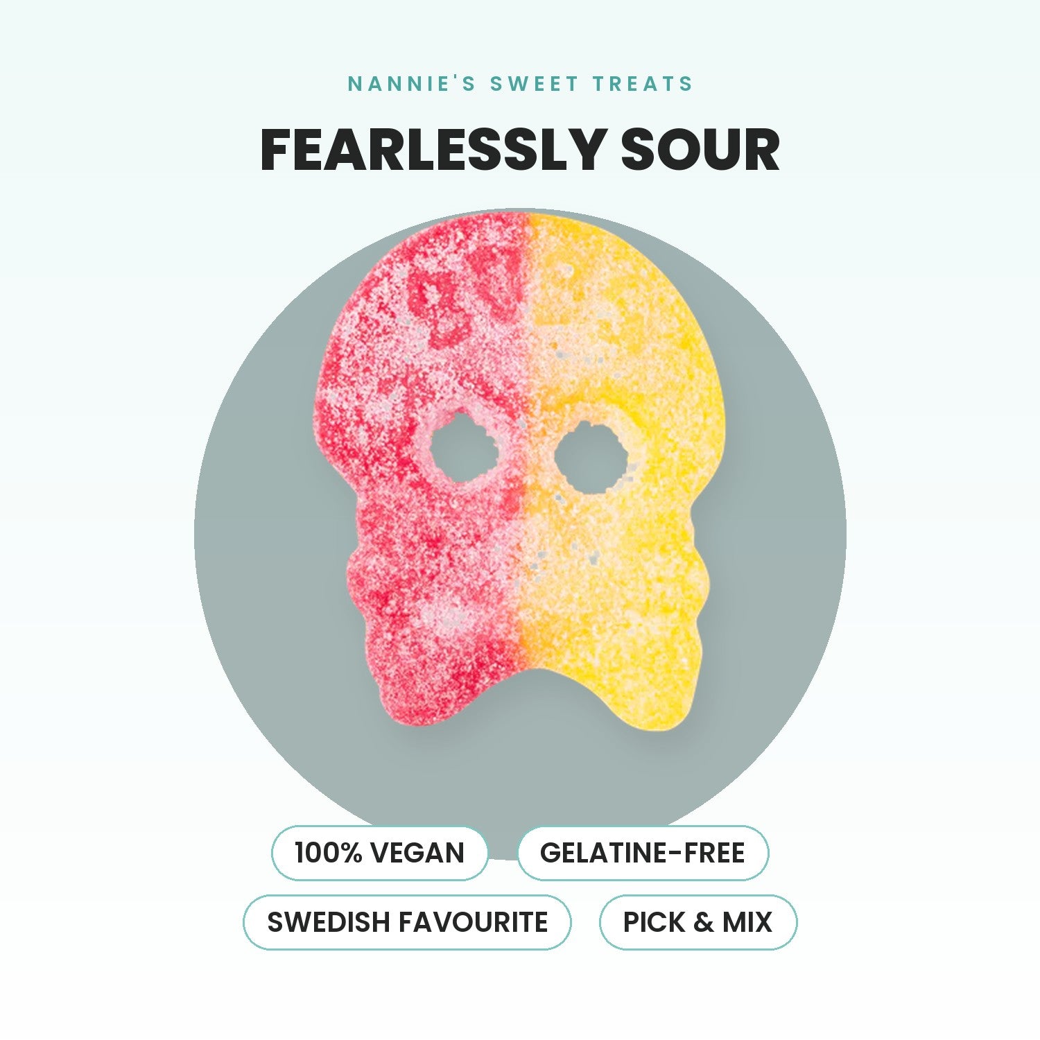 Bubs Giant Sour Skulls - fearlessly sour, 100% vegan, gelatine-free, pick & mix