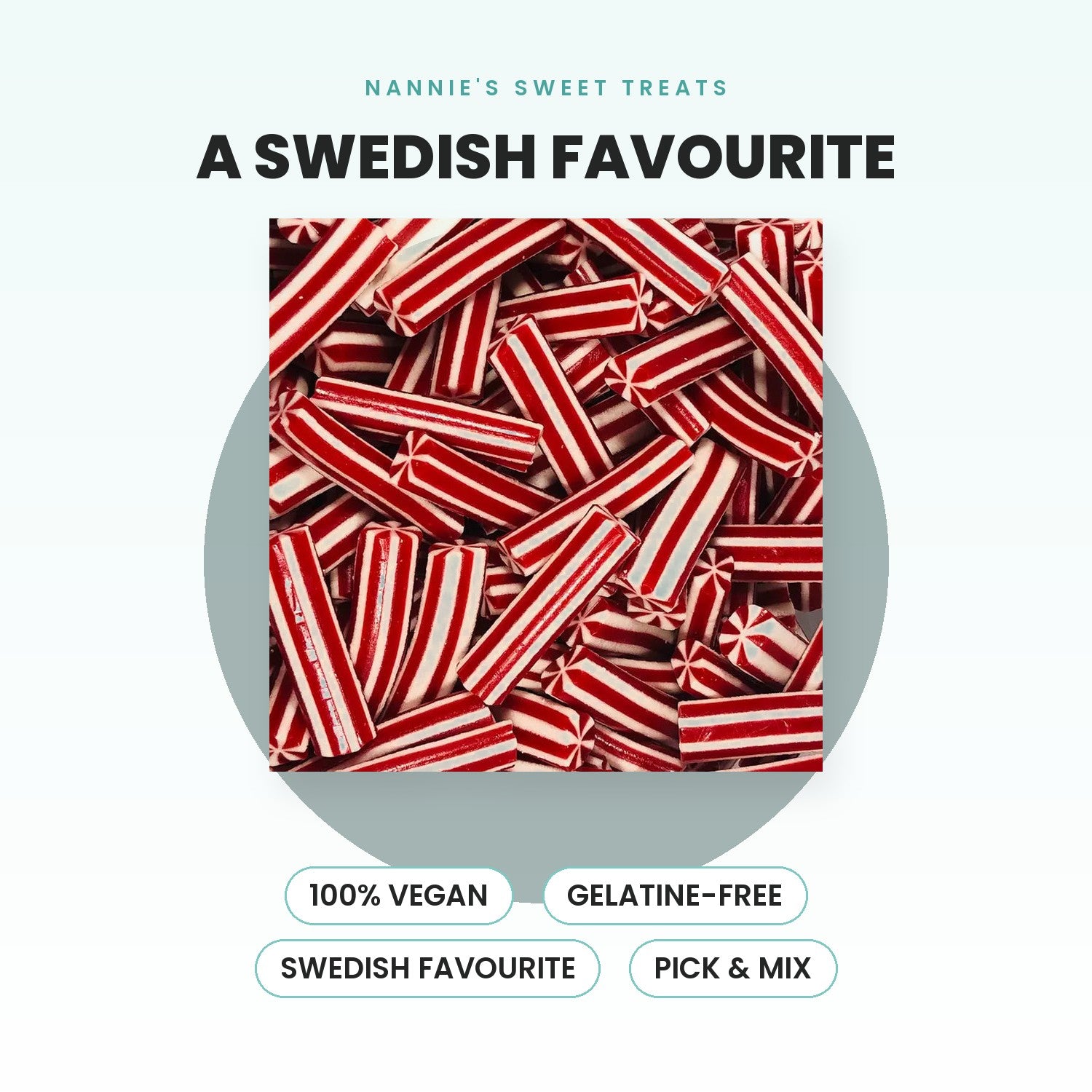 Bubs Red & White Rambo Twists - fruity twists, vegan, gelatine-free, pick & mix