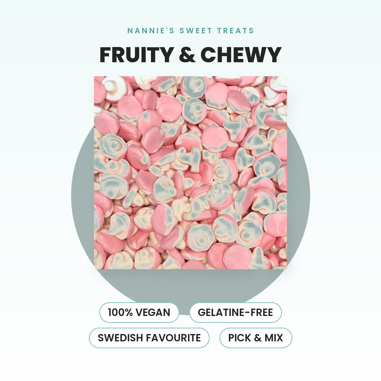 Bubs Strawberry Foam Mushrooms - sweet treat, vegan, gelatine-free, pick & mix